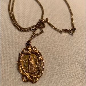 ACo signed vintage 12kt necklace and religious medallion
